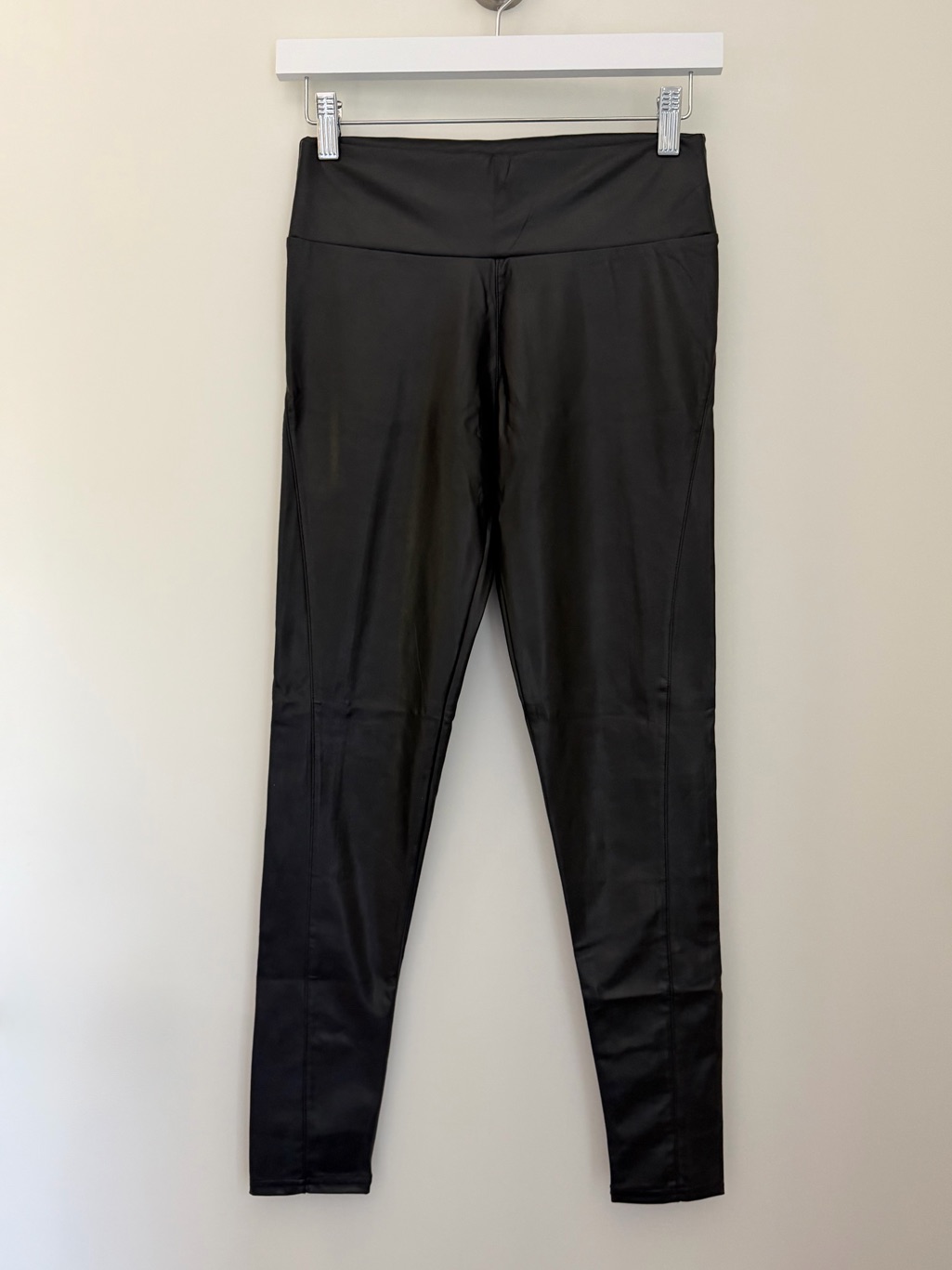 Black High-Waist Faux Leather Leggings